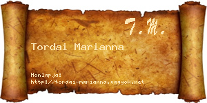 Tordai Marianna névjegykártya